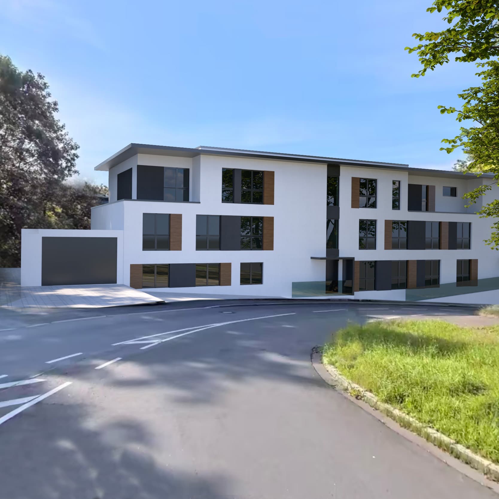 Neubau einer Wohnanlage mit Tiefgarage und Nutzungsänderung eines Pflegeheims in Einzelapartments sowie Abbruch eines Bestandsgebäudes