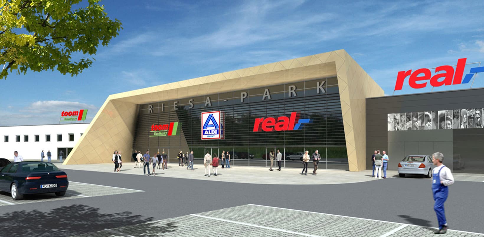 Neugestaltung des Einkaufscenters "RIESAPARK"