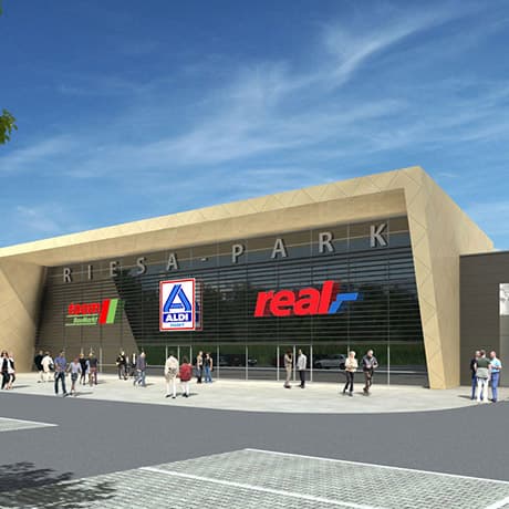Neugestaltung des Einkaufscenters "RIESAPARK"
