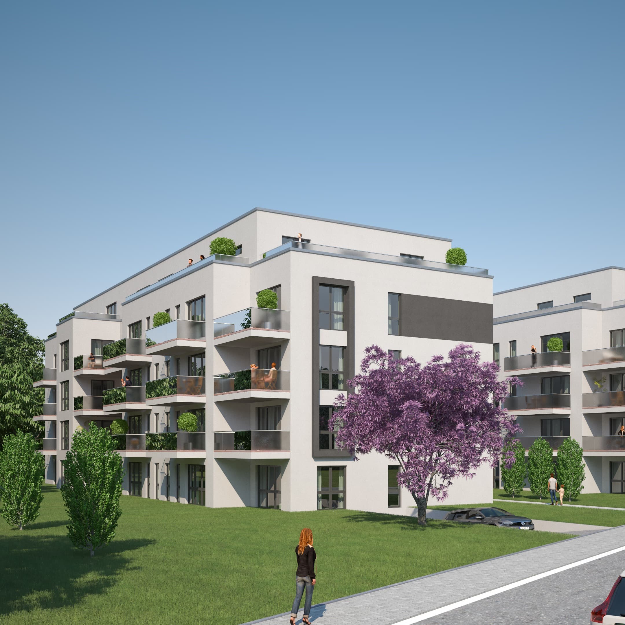 Neubau einer Wohnanlage mit 55 Wohneinheiten auf einer gemeinsamen Tiefgarage 
